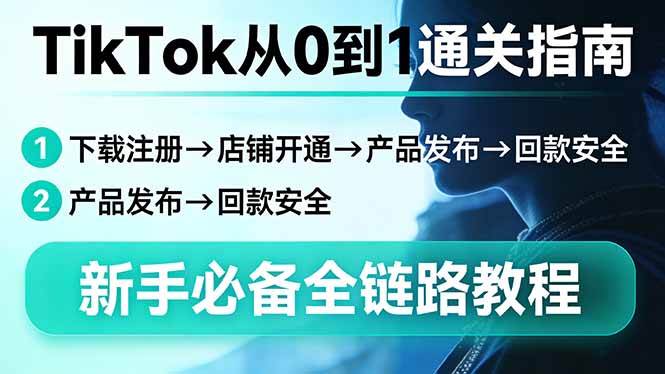 （17691期）TikTok从0到1通关指南：下载注册→店铺开通→产品发布→回款安全，新手必备全链路教程-52网创