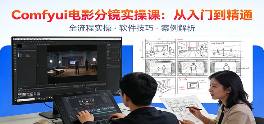 ComfyUI电影分镜实操课:分镜一致性,全流程AI视频制作,零基础也能做专业分镜-52网创
