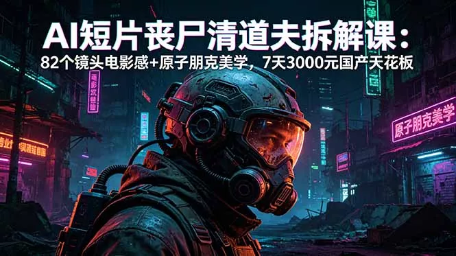 AI短片《丧尸清道夫》拆解课：82个镜头电影感+原子朋克美学，7天3000元国产天花板 - 52网创-52网创