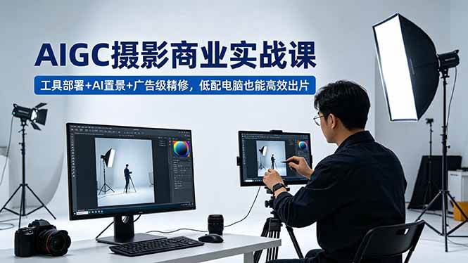 （18434期）AIGC 摄影商业实战课，工具部署+AI置景+广告级精修，低配电脑也能高效出片 - 52网创-52网创