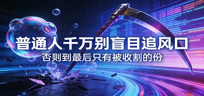 付费文章《通人千万别盲目追风口》否则到最后只有被收割的份-52网创