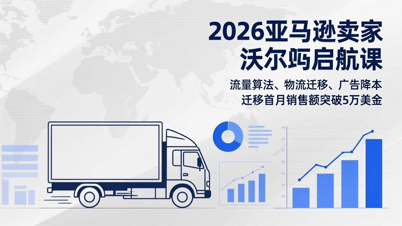 2026亚马逊卖家沃尔玛启航课，流量算法、物流迁移、广告降本，迁移首月销售额突破5万美金 - 52网创-52网创