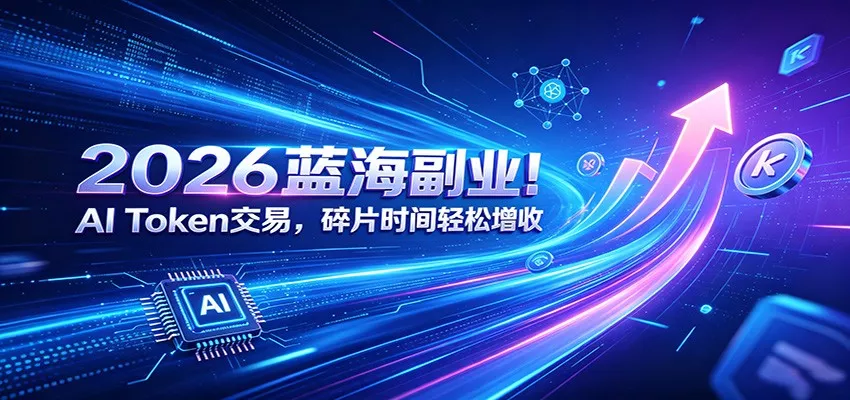 2026蓝海副业！AI Token交易，碎片时间轻松增收-52网创