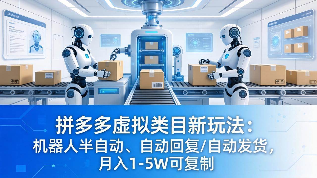 （18038期）拼多多虚拟类目新玩法：机器人半自动、自动回复 /自动发货，月入 1-5W 可复制 - 52网创-52网创