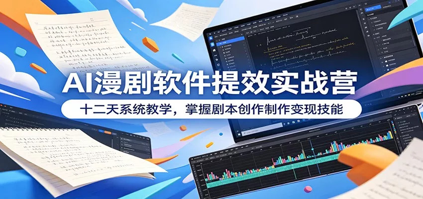 AI漫剧软件提效实战营：十二天系统教学，掌握剧本创作制作变现技能 - 52网创-52网创