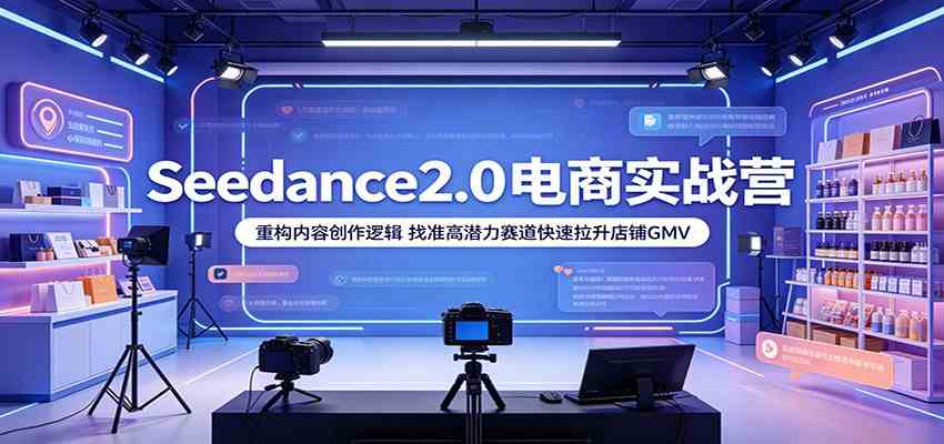 Seedance2.0电商实战营：重构内容创作逻辑，找准高潜力赛道快速拉升店铺GMV - 52网创-52网创