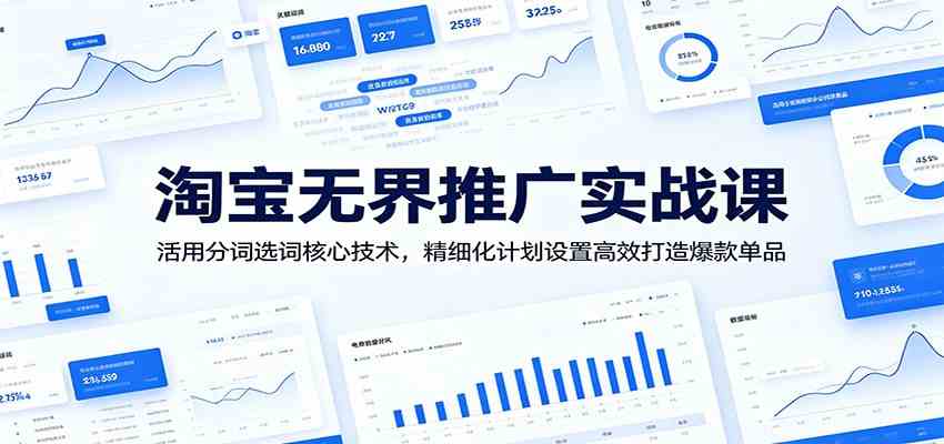 淘宝无界推广实战课：活用分词选词核心技术，精细化计划设置高效打造爆款单品 - 52网创-52网创