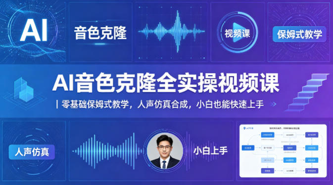 AI音色克隆全实操视频课｜零基础保姆式教学，人声仿真合成，小白也能快速上手 - 52网创-52网创