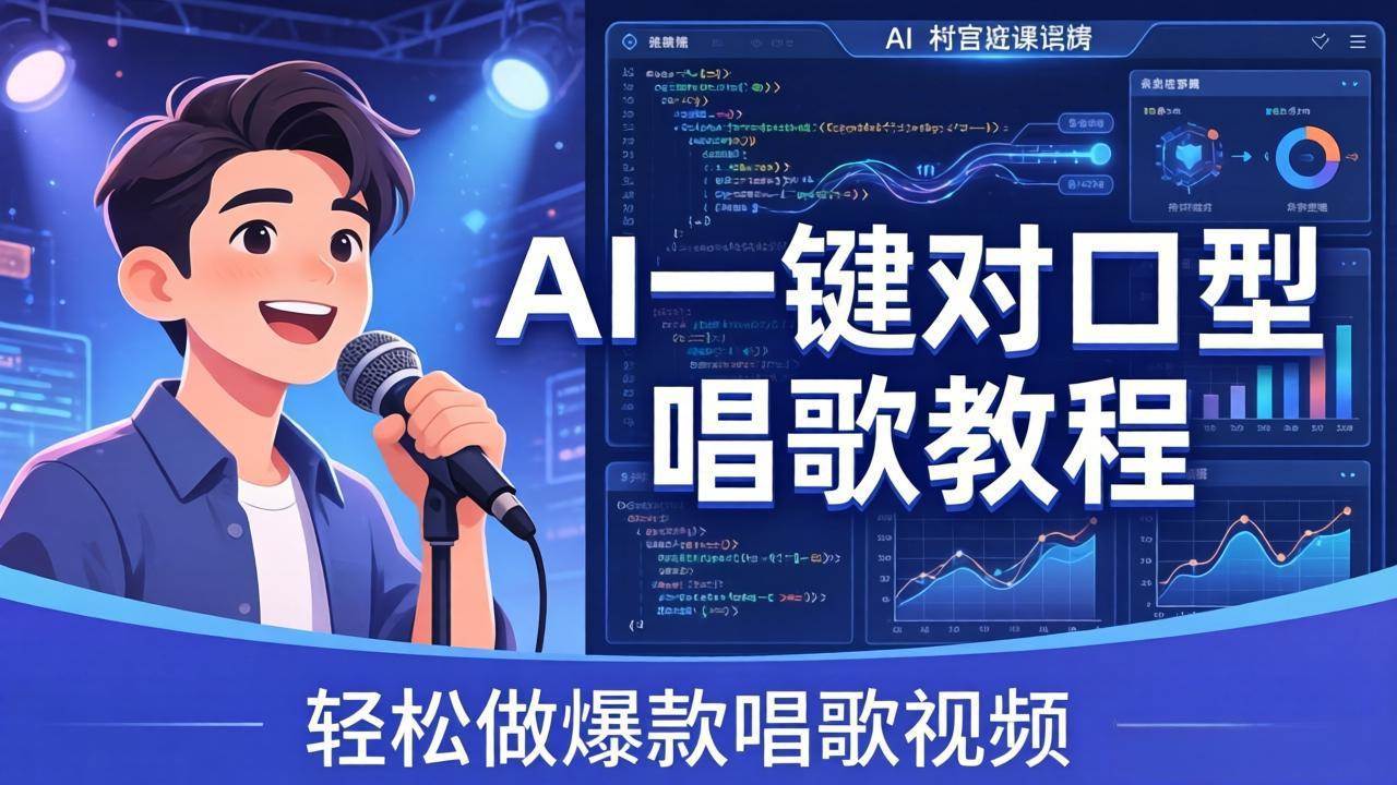（18118期） AI一键对口型唱歌教程：零基础也能学，素材准备+模型训练+音色转换，轻松做爆款唱歌视频 - 52网创-52网创