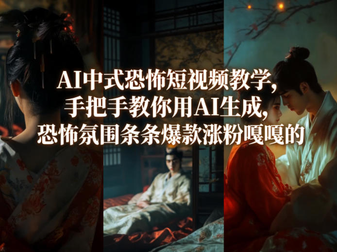 AI中式恐怖短视频教学，手把手教你用AI生成，恐怖氛围条条爆款涨粉嘎嘎的 - 52网创-52网创