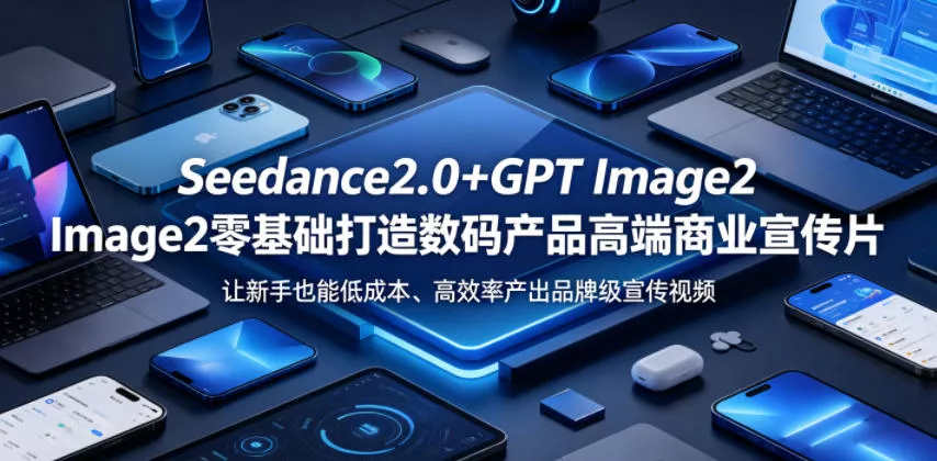 Seedance2.0+GPT Image2零基础打造数码产品高端商业宣传片，让新手也能低成本、高效率产出品牌级宣传视频 - 52网创-52网创