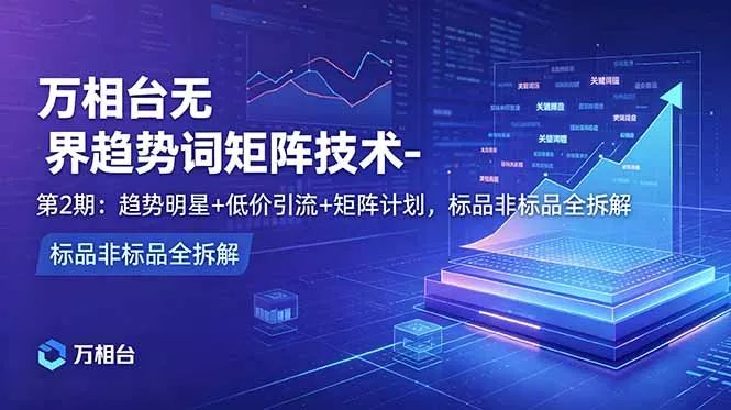 万相台无界趋势词矩阵技术-第2期：趋势明星+低价引流+矩阵计划，标品非标品全拆解 - 52网创-52网创