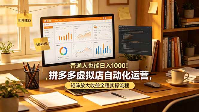 (19022期)普通人也能日入 1000!拼多多虚拟店自动化运营,矩阵放大收益全程实操流程-52网创