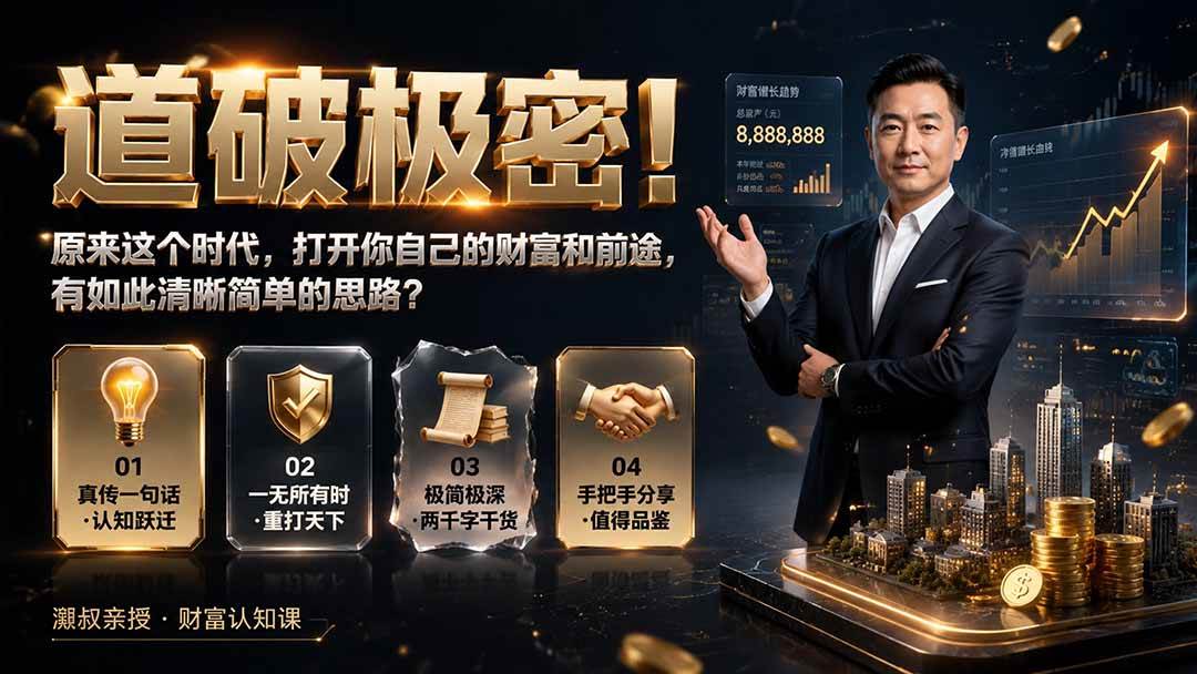 （19661期）付费文章：道破极密！原来这个时代，打开你自己的财富和前途，有如此清晰简单的思路？ - 52网创-52网创