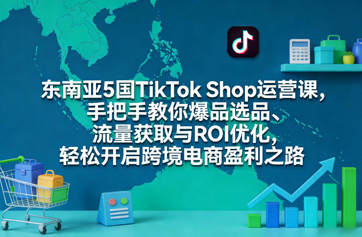 东南亚5国TikTok Shop运营课，手把手教你爆品选品、流量获取与ROI优化，轻松开启跨境电商盈利之路 - 52网创-52网创