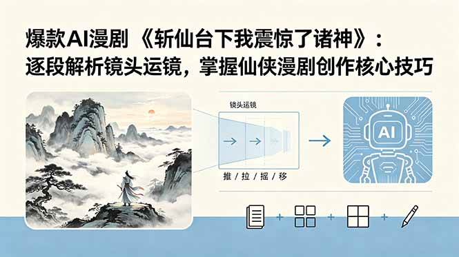 （18620期）爆款AI漫剧《斩仙台下我震惊了诸神》：逐段解析镜头运镜，掌握仙侠漫剧创作核心技巧 - 52网创-52网创