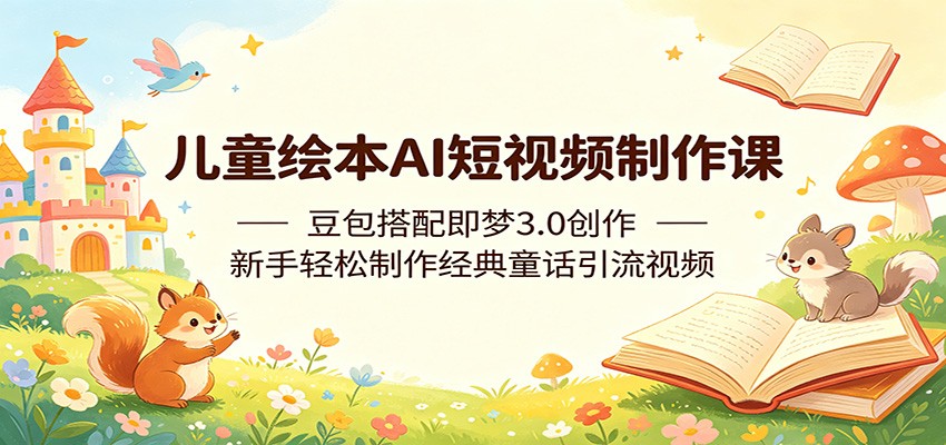 儿童绘本AI短视频制作课：豆包搭配即梦3.0创作，新手轻松制作经典童话引流视频 - 52网创-52网创