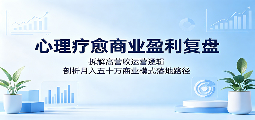 心理疗愈商业盈利复盘：拆解高营收运营逻辑，剖析月入五十万商业模式落地路径 - 52网创-52网创
