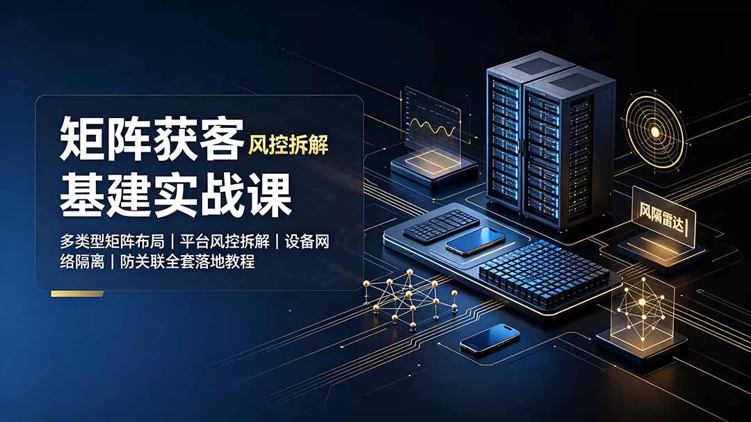 矩阵获客基建实战课：多类型矩阵布局｜平台风控拆解｜设备网络隔离｜防关联全套落地教程 - 52网创-52网创