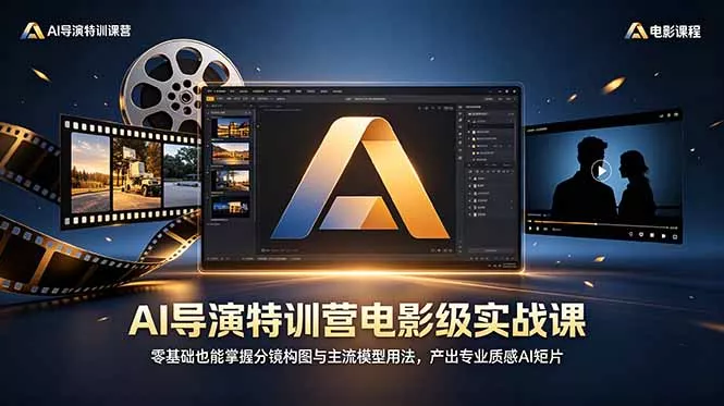 AI导演特训营电影级实战课，零基础也能掌握分镜构图与主流模型用法，产出专业质感AI短片 - 52网创-52网创