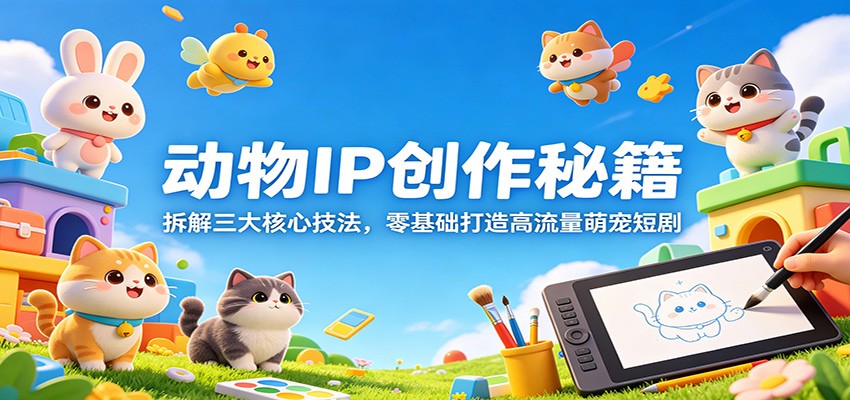 动物IP创作秘籍：拆解三大核心技法，零基础打造高流量萌宠短剧 - 52网创-52网创