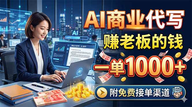 （18444期）AI商业代写，赚老板的钱，一单1000+，附免费接单渠道 - 52网创-52网创