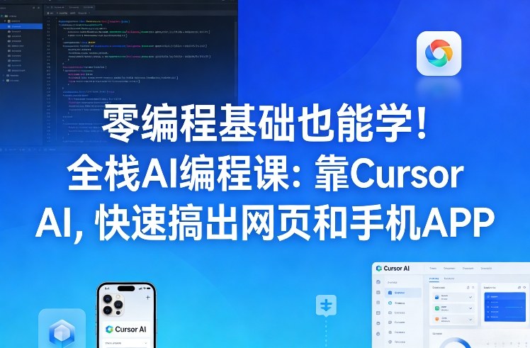 零编程基础也能学！全栈AI编程课：靠Cursor AI，快速搞出网页和手机APP-52网创