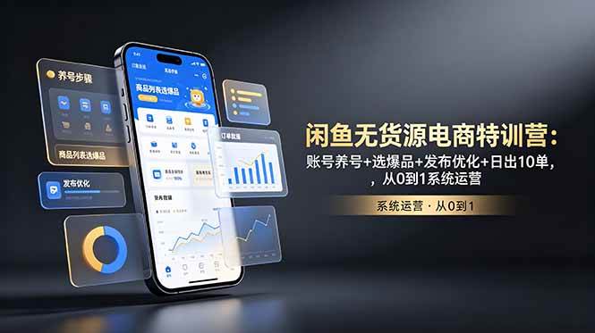 （18979期）闲鱼无货源电商特训营：账号养号+选爆品+发布优化+日出10单，从0到1系统运营-52网创