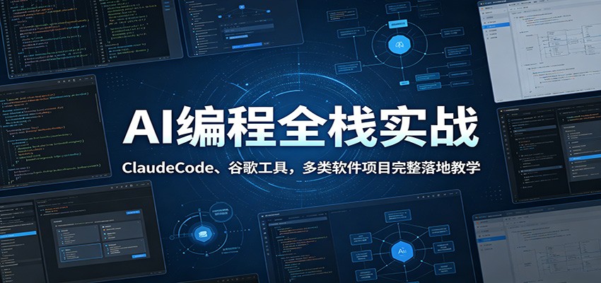 AI编程全栈实战：ClaudeCode、谷歌工具，多类软件项目完整落地教学-52网创