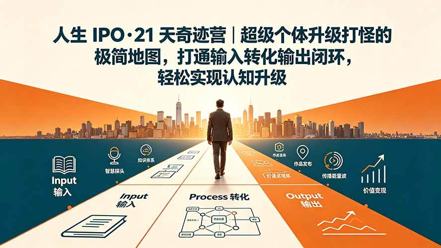 （19532期）人生 IPO-21 天奇迹营｜超级个体升级打怪的极简地图，打通输入转化输出闭环，轻松实现认知升级 - 52网创-52网创