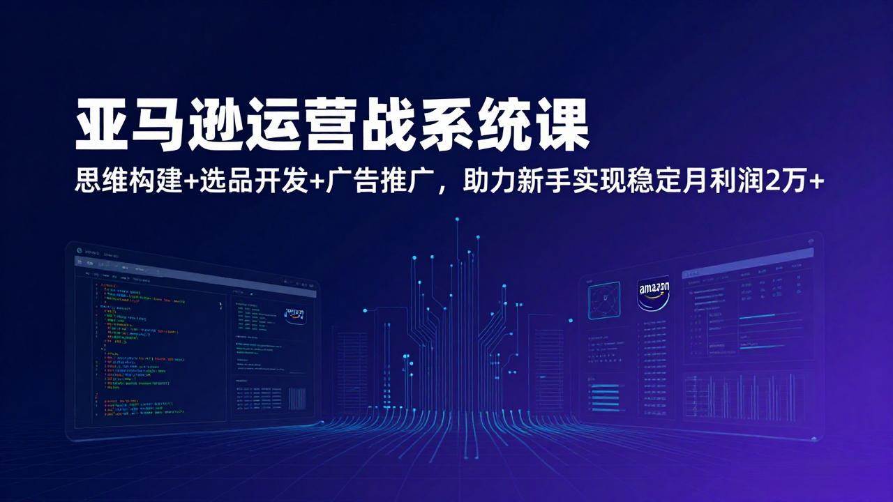 （17311期）亚马逊运营实战系统课，思维构建+选品开发+广告推广，助力新手实现稳定月利润2万+（更新）-52网创