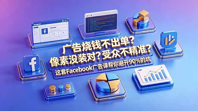 （18850期）广告烧钱不出单？像素没装对？受众不精准？这套Facebook广告课帮你避开90%的坑-原创双语字幕 - 52网创-52网创