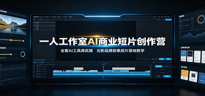 一人工作室AI商业短片创作营：全套AI工具库实操，光影品牌叙事成片落地教学 - 52网创-52网创