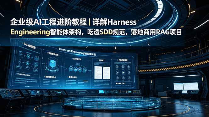（19158期）企业级AI工程进阶教程｜详解Harness Engineering智能体架构，吃透SDD规范，落地商用RAG项目 - 52网创-52网创