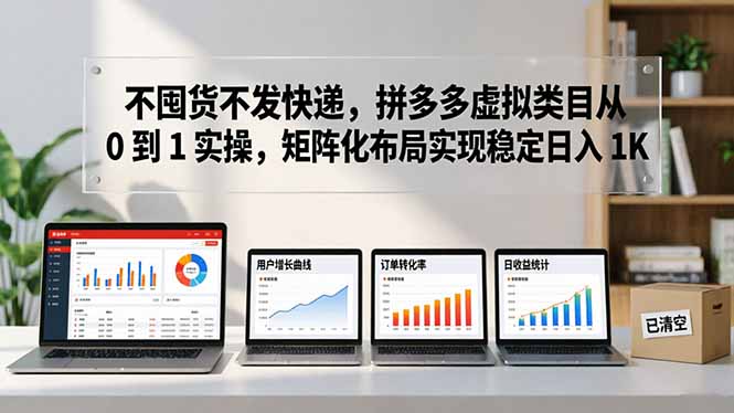 不囤货不发快递，拼多多虚拟类目从 0 到 1 实操，矩阵化布局实现稳定日入 1K - 52网创-52网创