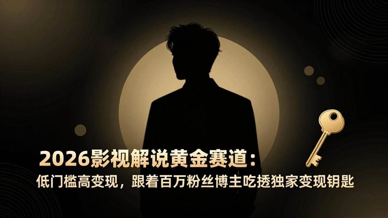 （17721期）2026影视解说黄金赛道：低门槛高变现，跟着百万粉丝博主吃透独家变现钥匙-52网创