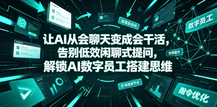 让AI从会聊天变成会干活，告别低效闲聊式提问，解锁AI数字员工搭建思维 - 52网创-52网创