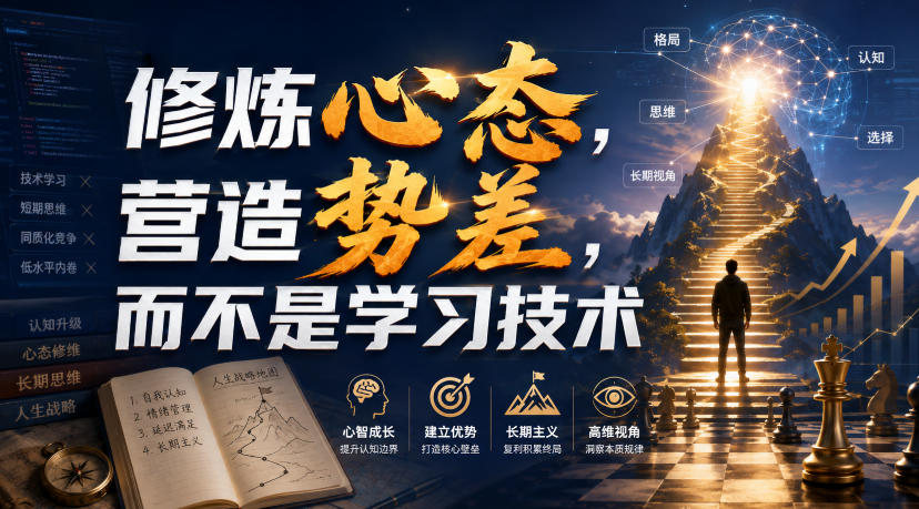 付费文章:修炼心态,营造势差,而不是学习技术-52网创