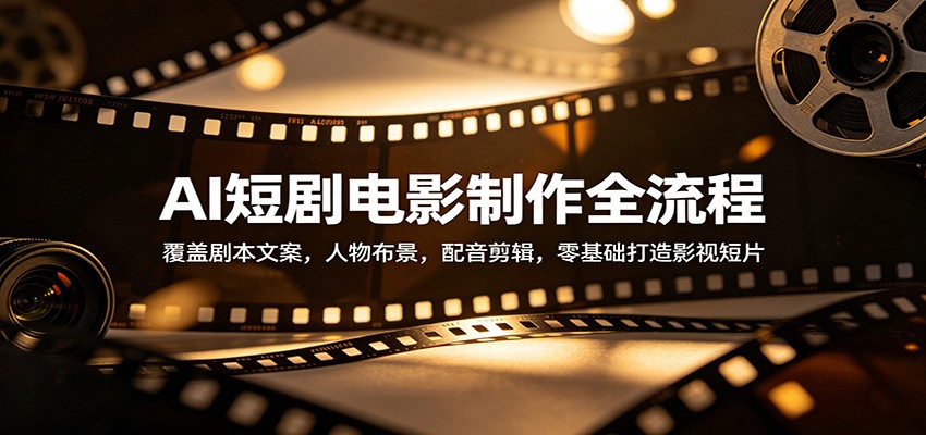 AI短剧电影制作全流程：覆盖剧本文案，人物布景，配音剪辑，零基础打造影视短片 - 52网创-52网创