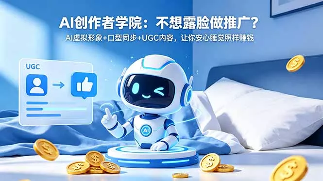 AI创作者学院：不想露脸做推广？AI虚拟形象+口型同步+UGC内容，让你安心睡觉照样赚钱 - 52网创-52网创