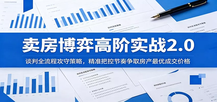 卖房博弈高阶实战2.0：谈判全流程攻守策略，精准把控节奏争取房产最优成交价格 - 52网创-52网创