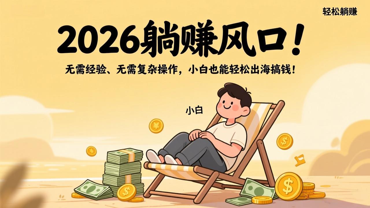 2026躺赚风口！无需经验、无需复杂操作，小白也能轻松出海搞钱！-52网创