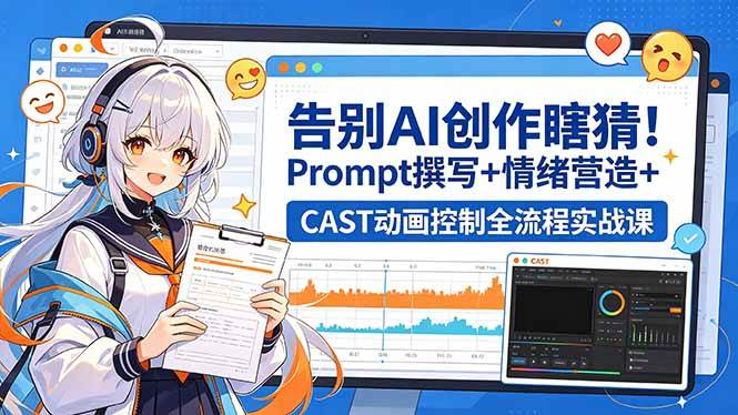 （18473期）告别AI创作瞎猜！Prompt撰写+情绪营造+CAST动画控制全流程实战课 - 52网创-52网创