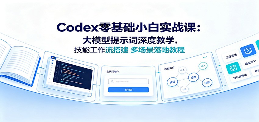 Codex零基础小白实战课：大模型提示词深度教学，技能工作流搭建多场景落地教程 - 52网创-52网创