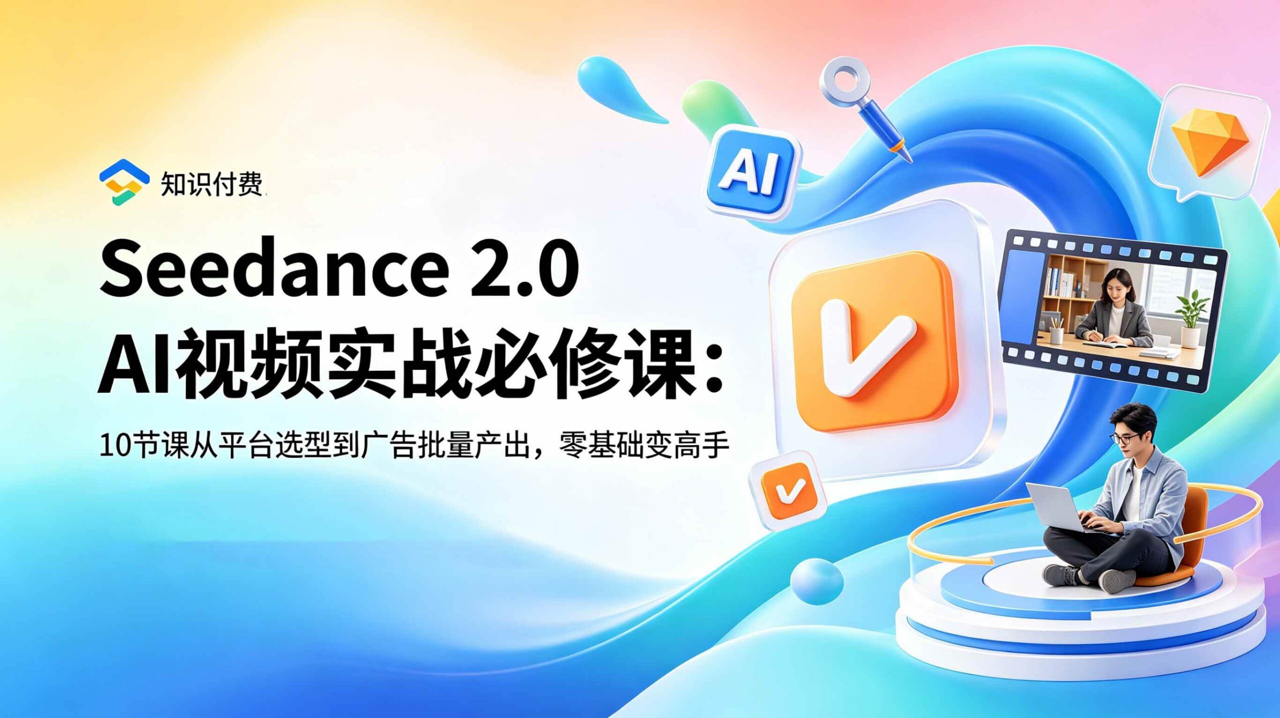 （18998期）Seedance 2.0 AI视频实战必修课：10节课从平台选型到广告批量产出，零基础变高手-52网创