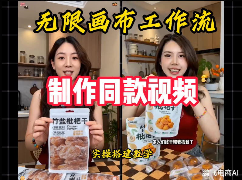 无限画布工作流一键复刻爆款带货视频，实操搭建，操作简单-52网创