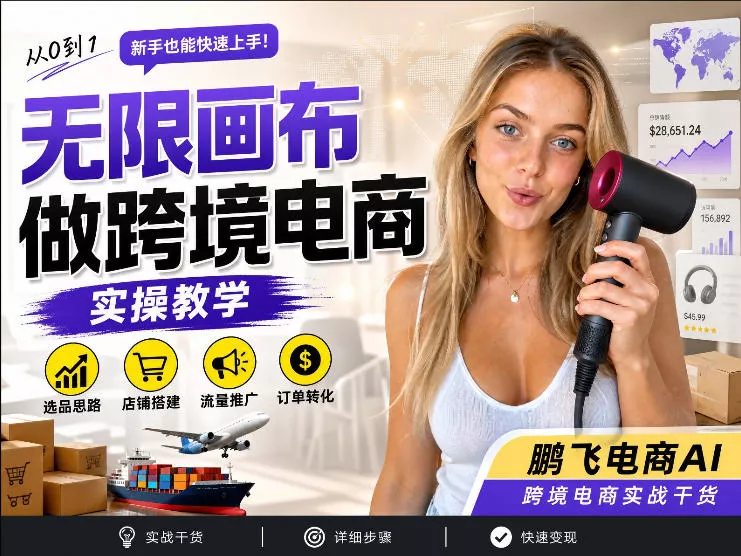 【跨境电商必备】AI无线画布制作商品宣传视频，四步搞定，无线画布工作流，操作简单好上手 - 52网创-52网创