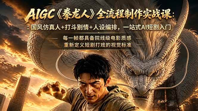 (18849期)AIGC《豢龙人》全流程制作实战课:国风仿真人+打斗剧情+人设编排,一站式AI短剧入门 (18849期)AIGC《豢龙人》全流程制作实战课:国风仿真人+打斗剧情+人设编排,一站式AI短剧入门