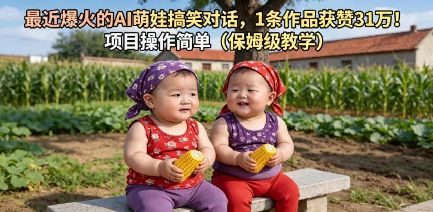 最近爆火的AI萌娃搞笑对话，1条作品获赞31W，项目操作简单(保姆级教学) - 52网创-52网创