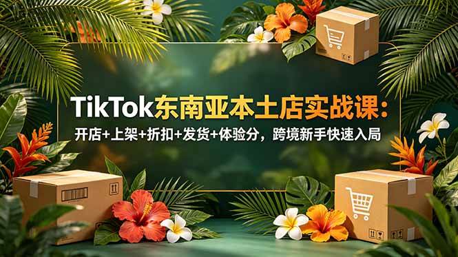 （18984期）TikTok东南亚本土店实战课：开店+上架+折扣+发货+体验分，跨境新手快速入局-52网创